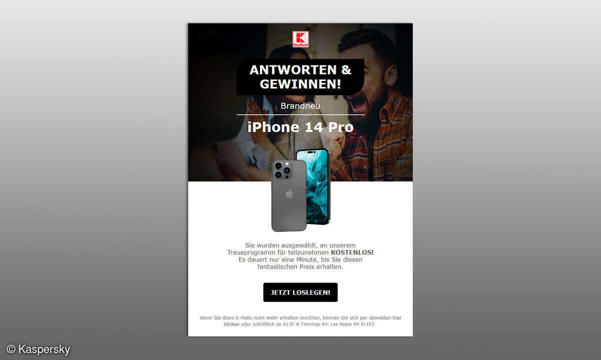 Kaspersky-Warnung: Falsches iPhone-14-Gewinnspiel