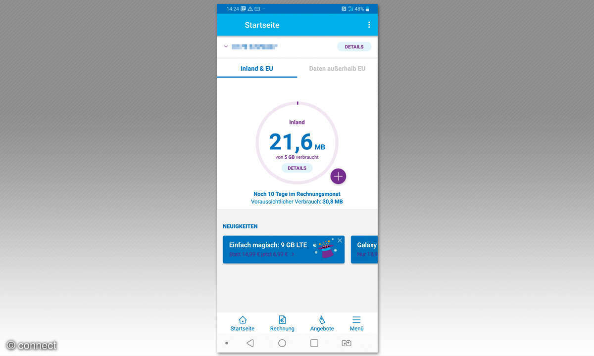 Service-App Test 2023 Mein Blau Screenshot