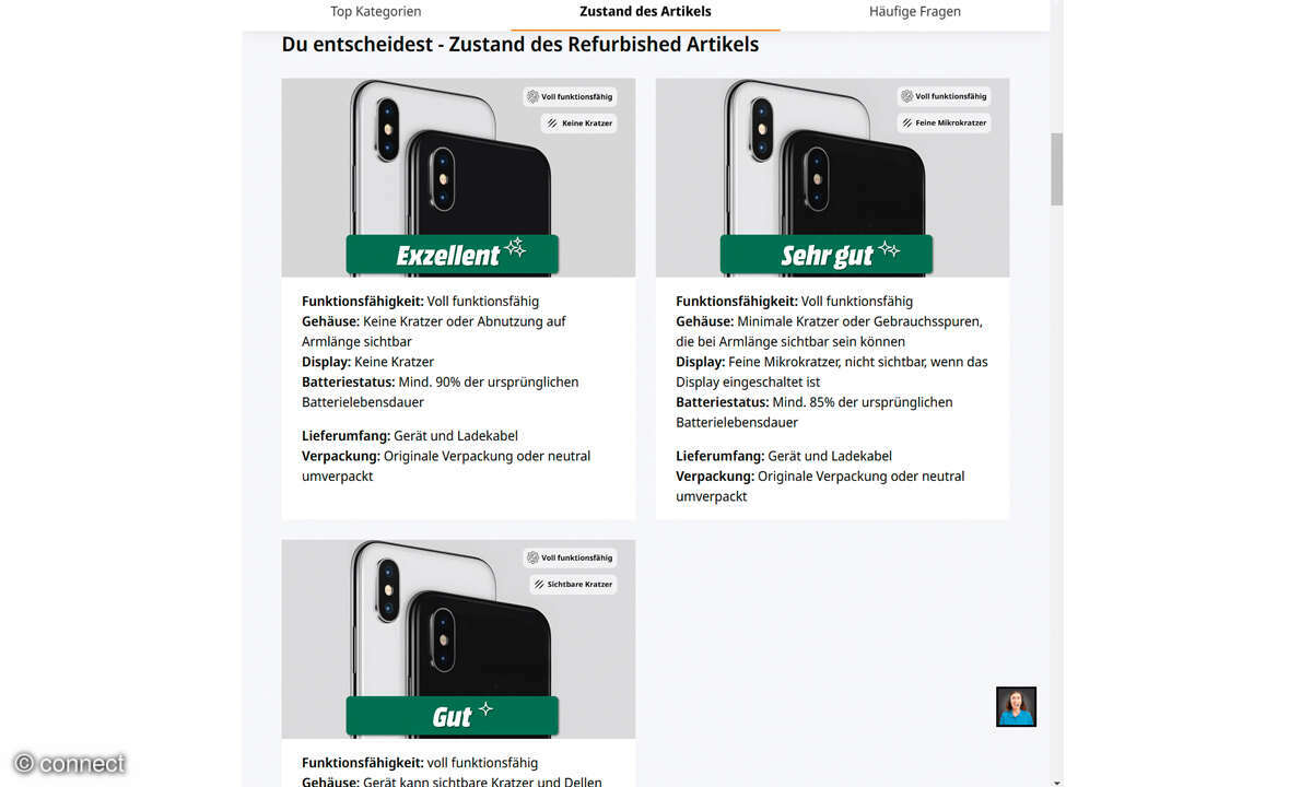 Refurbished-Shops: Screenshot Zustand